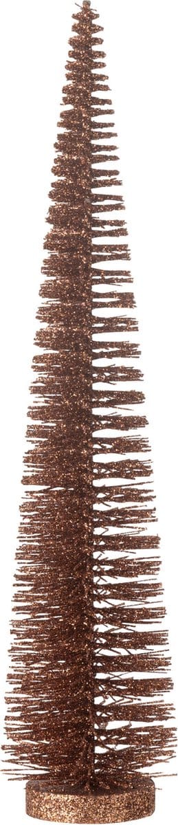J-Line decoratie Kerstboom Glitter - kunststof - bruin - medium