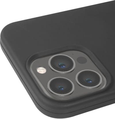 Jaym, Hoesje geschikt voor Apple iPhone 13 Pro - Siliconen MagSafe met Microvezel, Zwart