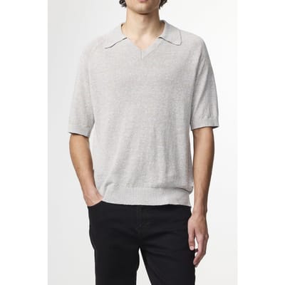 NN.07 Cale V-neck Polo 6565 Knit Winter Sky Size: S | Sweaters Outlet | Heren | Grijs