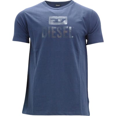 Diesel Heren Monotone Logo T-Shirt (Totale Verduistering)