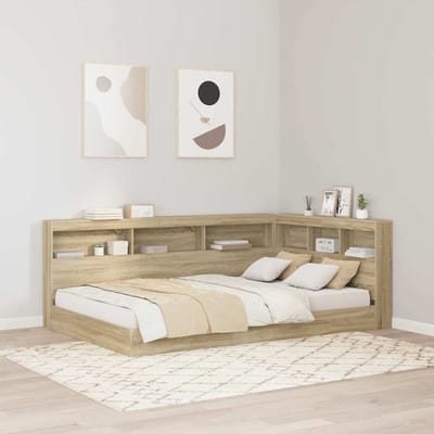 vidaXL - Opberghoofdbord - Sonoma - Eik - 120 - cm - Bewerkt - hout