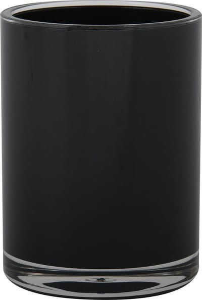 MSV MANIHI Tandenborstelhouder Beker – Badkamer Organizer Tumbler voor Tandenborstel en Tandpasta – Zwart – 7 x 9,5 cm