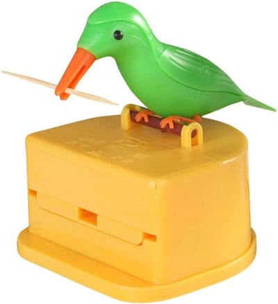 Tandenstoker Dispenser - Cocktail Stokjes Houder - Tafeldecoratie Keuken - Uniek Vogel Design - 8x8x9cm