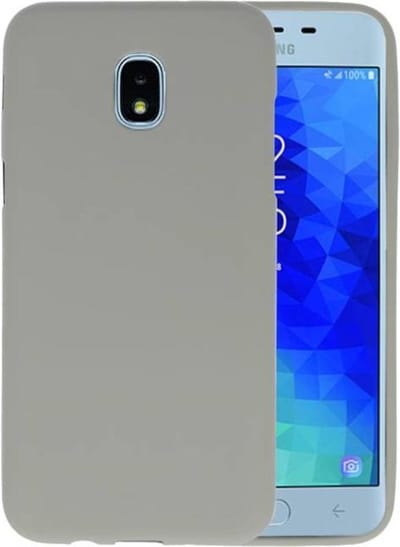 Hoesje Geschikt voor de Samsung Galaxy J3 2018 - Backcover Color Telefoonhoesje - Grijs