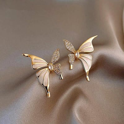 Mode Zirkonia Vlinder Oorbellen voor Vrouwen Elegante Zoete Bruiloft Feest Sieraden Cadeaus brown