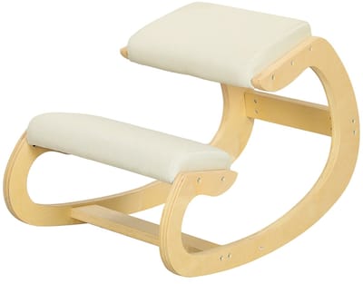 Kniekruk - Ergonomisch Schommelend voor Homeoffice - Verbeterde Zithouding - Stof - Crème