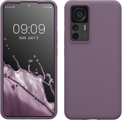 kwmobile telefoonhoesje geschikt voor Xiaomi 12T / 12T Pro - Hoesje met siliconen coating - Smartphone case in Bleke iris