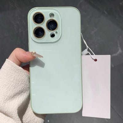 Luxe Gehard Glas Glanzende Case voor iPhone 16 15 14 13 12 11 Pro Max Schokbestendige Zachte Siliconen Bumper Lensbescherming Cover For iPhone 12 Pro
