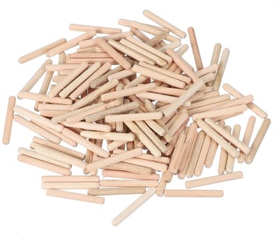 Houten deuvelpennen 3/16" x 1-9/16" (5 mm x 40 mm) Rechte deuvelstaven hout gegroefd deuvels staven voor ambachten meubels doe-het-zelf hardhout aantal 150