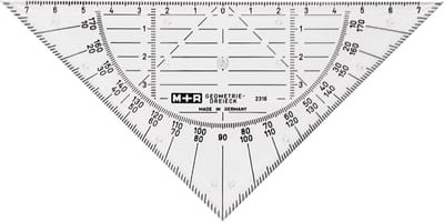Geodriehoek, B: 16 cm, 1 stuk