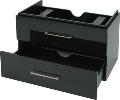 Premium wastafelonderbouw MCW-D16, wastafelonderbouw badkamermeubel, hoogglans 90cm ~ zwart