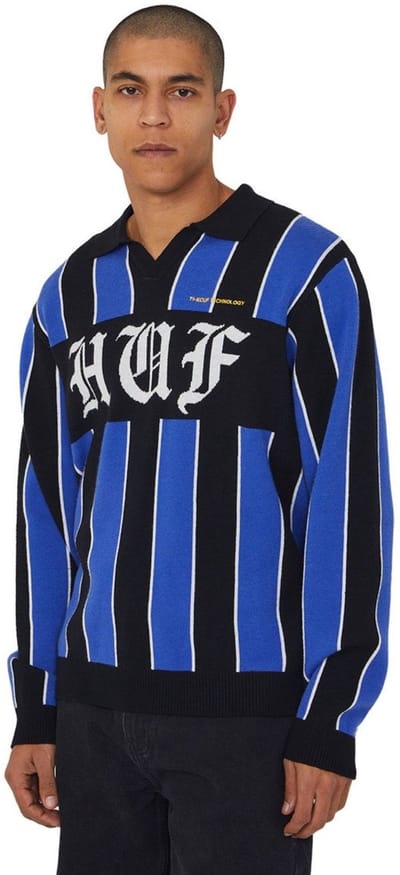 HUF Midfield Jersey Casual sweater heren Blauw S