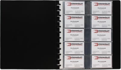 EXXO-HFP #17368 - FLEXZIP A4 Hervulbaar Visitekaart Album; Zwart; incl. 20 Tassen v/400 kaartjes - 1 Stuk