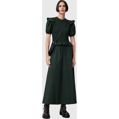 AllSaints Ode Dress Dark Forest Green Taglia: 4 | Maxi abiti Outlet | Donna | Verde