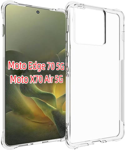 MobyDefend Hoesje - Geschikt voor Motorola Edge 70 - Transparante Shockproof TPU Backcover - Verstevigde Hoeken - Volledig Doorzichtig