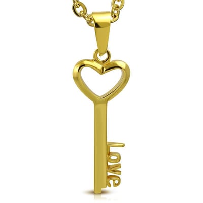Montebello Ketting Avin G - 316L Staal - Love Sleutel - 38x15mm - 45cm