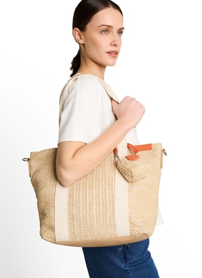 Tom Tailor - TTVANYA L shopper met afneembare bijhangtas - Maat ONESIZE - mixed beige