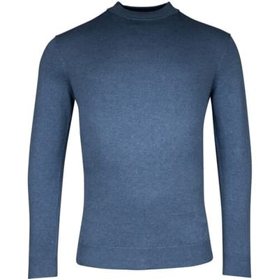 Baileys Trui Uni Color Turtleneck Cotton Single Knit Denim Blue / male