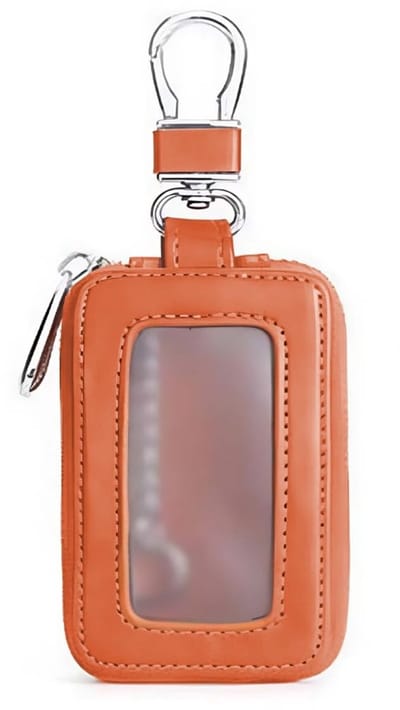 Cosensi - Key Case - Sleuteltas - Hoogwaardige PU-leer - Geel - Sleutelhanger - Geschikt voor de meeste autotypes - Compact formaat