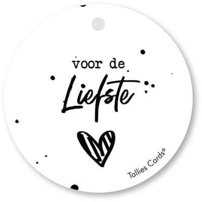 Tallies Cards - kadokaartjes  - bloemenkaartjes - Voor de Liefste - Black&White - set van 5 kaarten - valentijnskaart - valentijn  - moeder - mama - liefde - 100% Duurzaam