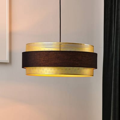 OSRAM DECOR Hornet hanglamp 3xE27 Zwart Goud 500mm, hanglamp, Metaal, textiel voor eetkamerverlichting