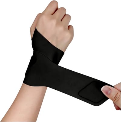 Ultradunne verstelbare polsband 1 stuk – ademende polsbrace voor pijnverlichting bij verstuikingen, artritis en tendinitis - fitness en sport ondersteuning - Zwart