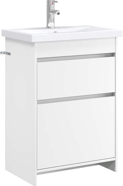 vidaXL - Badkamermeubel - Set - Wit - 61 - x - 40 - x - 84,5 - cm - Bewerkt - hout