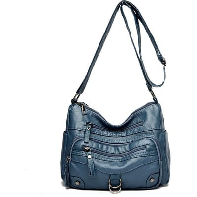 Dames Pendeltas met Meerdere Vakken Zachte Leren Tas Schoudertas Crossbody Tas Dames Rugzak Draagtas Dames Tas gray