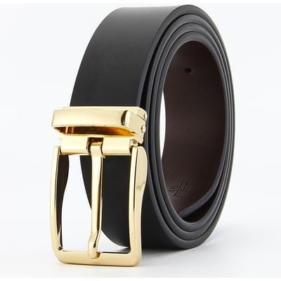 Naaldgesp Herenriem Echt Koeienhuid Koreaanse Zakelijke en Casual Tweede Laag Koeienhuid Riem Herenriem 110-130CM black