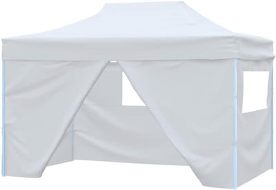 Opvouwbare Partytent - Vouwpaviljoen Tuin - Buitenfeest Organiseren - Waterdicht Uv-bestendig - 3 x 45 Meter - Wit