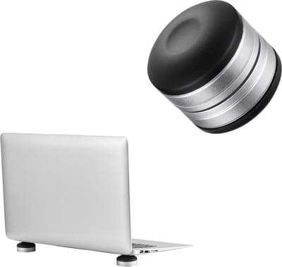 kwmobile siliconen voetjes voor laptop - Hoogte verstelbaar 19-25 mm - Mini laptop standaard - 4 cm diameter - In zwart / zilver