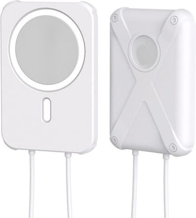 BukkitBow – Siliconen hoes voor Apple Magsafe Battery Pack – Beschermhoes voor Magsafe Powerbank – Inclusief draagkoord – Werkt Voor Apple Iphone 12/13/14 (Mini/Plus/Pro/Pro Max) - Magsafe Hoesje / Magsafe Powerbank / Magsafe Battery Pack - Wit
