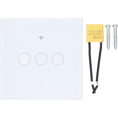 3-voudige Touchpaneelschakelaar WiFi RF433 Enkel Nul Vuur Spraakbesturing Timingfunctie Wandlamp yellow