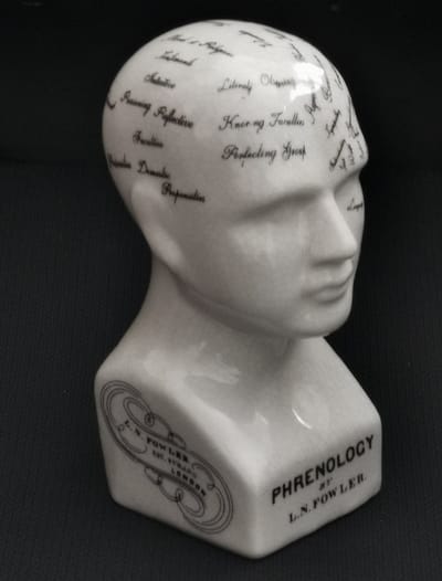 Phrenology Keramiek Hoofd Small - (hxbxl) ca. 14cm x 6,5cm x 6cm