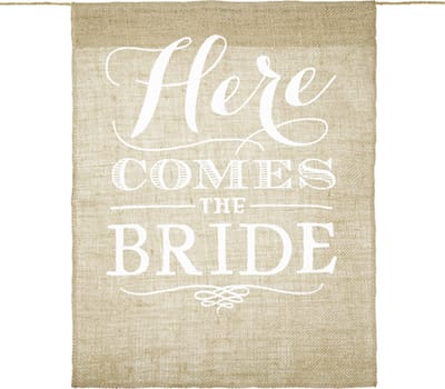 Ceremoniebordje - Here comes the bride, 41x51cm | Bruiloft | Ceremonie