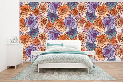 Behang - Fotobehang Patroon - Bloem - Art Nouveau - Breedte 500 cm x hoogte 280 cm