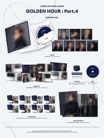 ATEEZ – 13ème Mini-Album [GOLDEN HOUR : Part.4] Version DIGIPACK 8 IN SET
