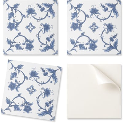 Set vinyltegels met bloemenpatroon voor de keuken of badkamer, 20x20x20 cm