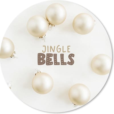 Muismat rond 20x20 cm - Mousepad Winter - Parel - Kerstdecoratie - Ronde muismatten - Kerst - Cadeau - Kerstcadeau voor mannen en voor vrouwen