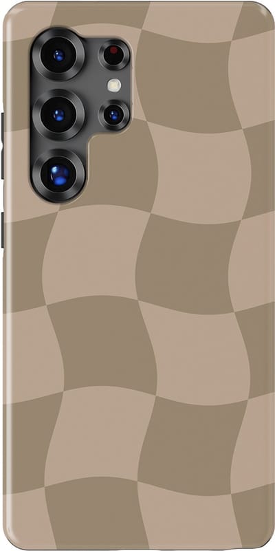 Checkered Warp Hoesje Samsung Galaxy S25 Ultra | Geschikt Voor Mag | Uniek Design Hoesje | Beschermhoes Samsung Galaxy S25 Ultra Sandwave