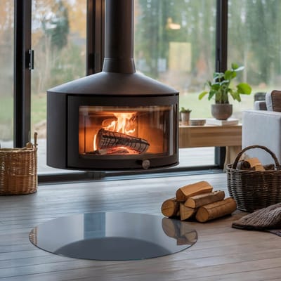 Coloray Vloerplaat Houtkachel - Plaat onder Houtkachel - 70 cm x 70 cm - Kachel Onderplaat - Marine Vloerplaat Kachel - Vloerplaat Voor Kachel - Onderplaat Kachel - Houtkachel Vloerplaat - Plaat Kachel