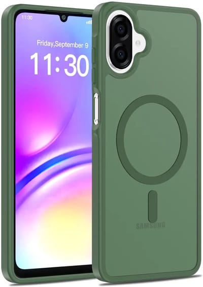 Hoesje Geschikt voor Samsung Galaxy A06 - Compatibel met MagSafe / Qi2 - Matte Beschermhoes - Back Cover met Magneet - Groen