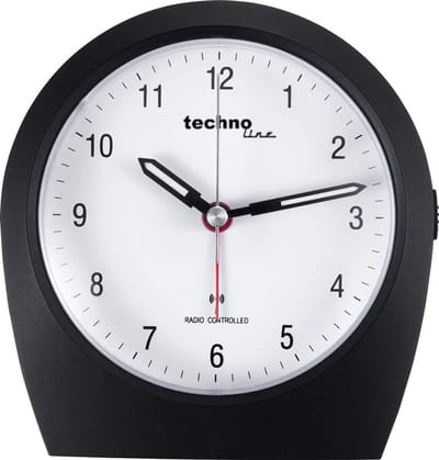 Radio Klok - Wekker Analoog - Tijd Weergeven - Automatische Tijdinstelling - 11 cm Hoog - Zwart