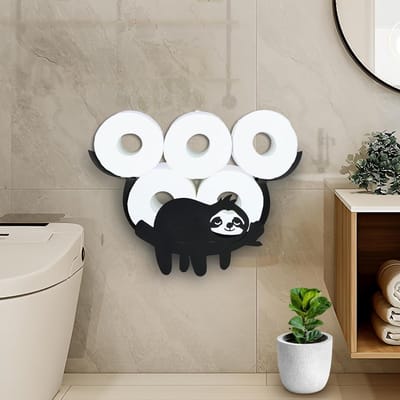 Toiletpapierhouder zonder boren - Wandmontage, zwarte toiletrolhouder voor badkamerdecoratie en ruimtebesparing