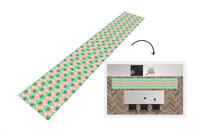 Keukenloper 300x50 cm - Keukenmat vinyl Retro - Bloemen - Design - Groen - Oranje - Keukenmatten loper - Keuken vloerkleed tapijt