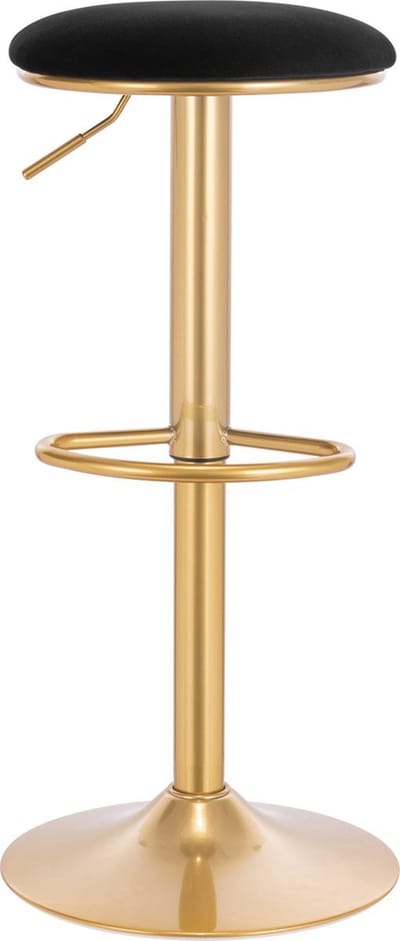 Barkrukken Set Zwart - Verstelbaar, Velvet en Zwart/goud - Voor Eetkamer, Keuken en Woonkamer