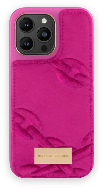ideal of sweden fashion case atelier geschikt voor Apple iphone 14 pro max velour hyper pink