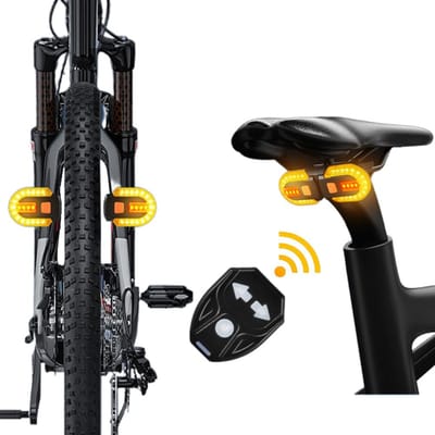 Fietsachterlicht met richtingaanwijzers USB Oplaadbaar Draadloze Afstandsbediening Afneembare Mountainbike zwart