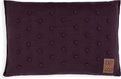 Knit Factory Noa Sierkussen - Rechthoekig kussen - Kussen woonkamer - Bank kussen - Decoratie kussen - Aubergine - 60x40 cm - Kussenhoes inclusief kussenvulling