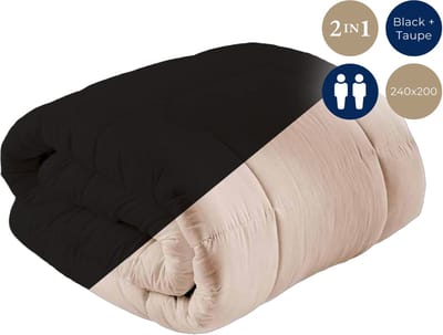 Meilleur Dekbed zonder overtrek - Wasbare dekbedden - 240X200 - Taupe - Black